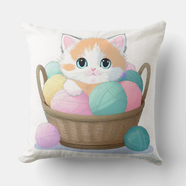 Coussin Joli chat kawaii  (Recto)