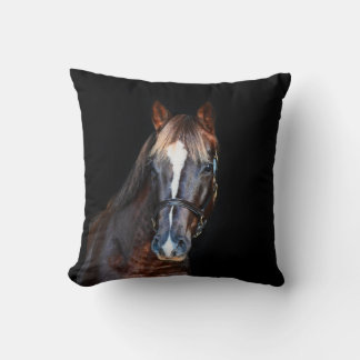 Coussin Joli cheval de poulain noir arrière - plan