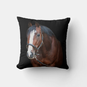 Coussin Joli cheval de poulain noir arrière - plan