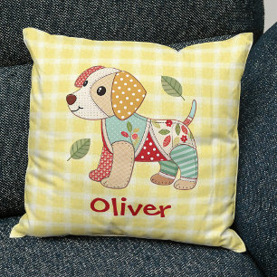 Coussin Joli Chien Patchwork