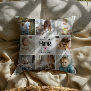 Coussin Joli collage photo 'Nous t'aimons Maman'