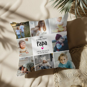 Coussin Joli collage photo 'Nous t'aimons Papa'
