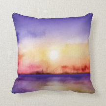 Joli coucher du soleil d'aquarelle toutes les