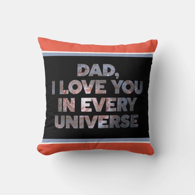 Coussin Joli Design De Texte Papa Je T'Aime Dans Chaque Un (Recto)