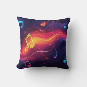 Coussin Joli dessin abstrait de notes musicales flottantes