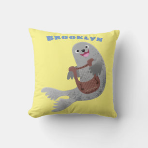 Coussin Joli dessin animé sur le phoque du Groenland