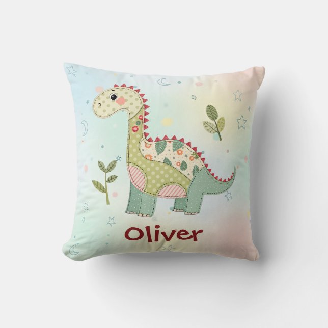 Coussin Joli Dinosaure Patchwork (Recto)