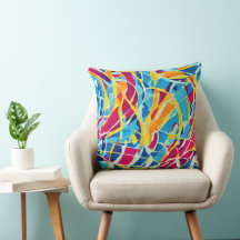 Joli et mignon abstrait rétro Bleu contemporain