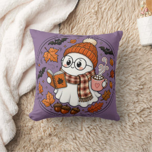 Coussin Joli fantôme de Halloween d'automne avec du chocol