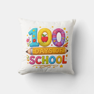 Coussin Joli Fil 100 Jours d'École T-Shirt pour Filles Ens