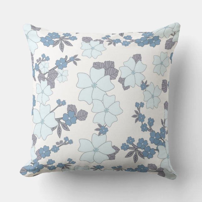Coussin Joli floral bleu (Recto)