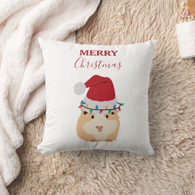 Coussin Joli Hamster de Noël Funny Animal Santa Hat (Couverture)
