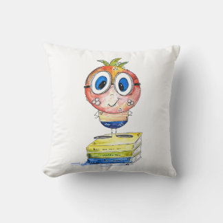 Coussin Joli livre blanc Nerd