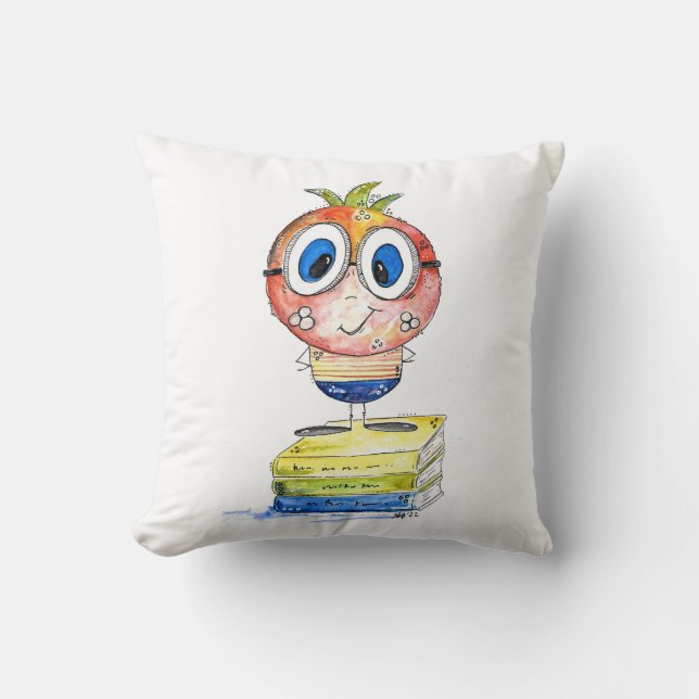 Coussin Joli livre blanc Nerd (Recto)