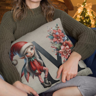 Coussin Joli Lutin de Noël Cuir Brun Faux M Festif
