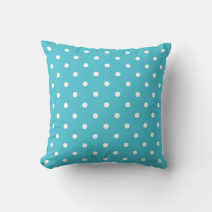 Coussin Joli motif à pois bleu et blanc