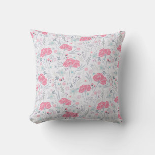 Coussin Joli Motif d'aquarelle aux fleurs roses 