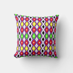 Coussin Joli motif de diamants colorés