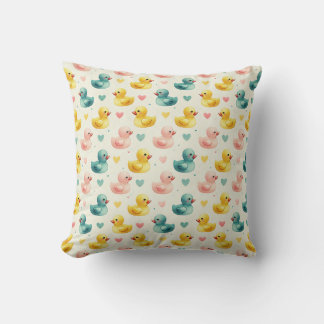 Coussin joli motif de nursery canard aquarelle pastel