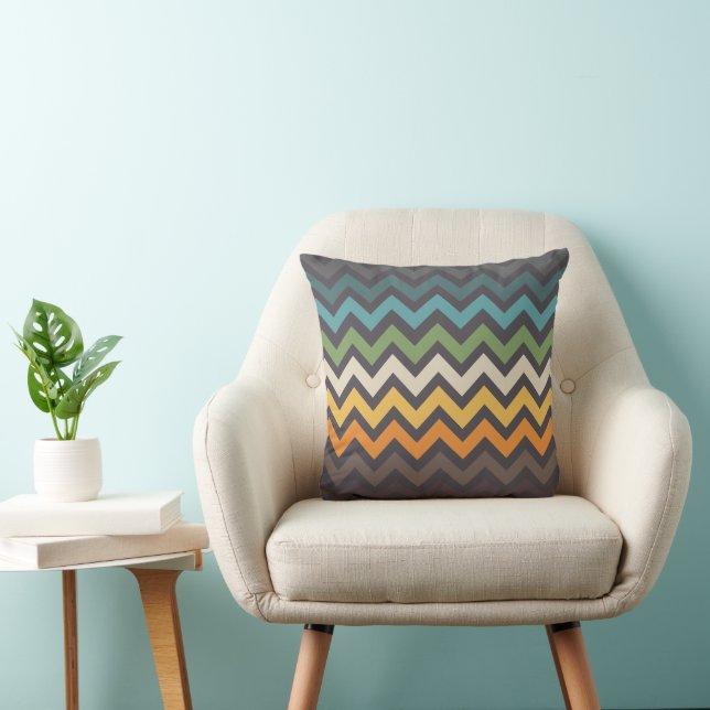 Coussin Joli motif de zigzag coloré (Chaise)