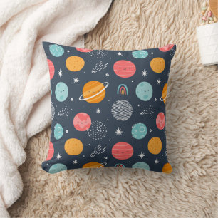 Coussin Joli Motif Planète Souriante