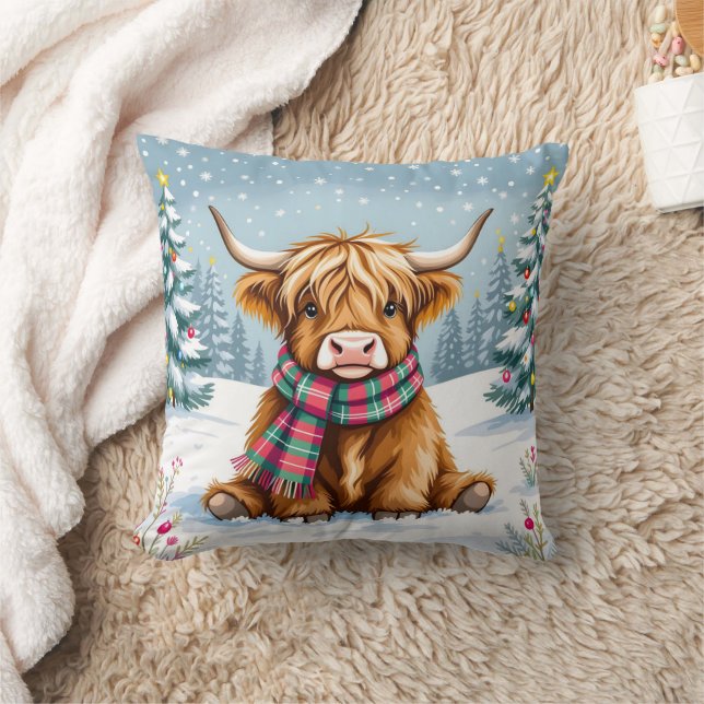 Coussin Joli Noël de vache Whimsical Highland (Couverture)