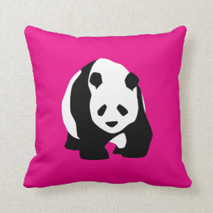 Coussin Joli Ours Panda Rose Chaud Fuchsia Zoo Cadeau Faun