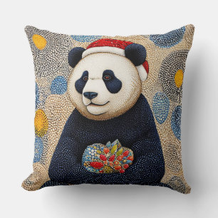 Coussin Joli panda de Noël