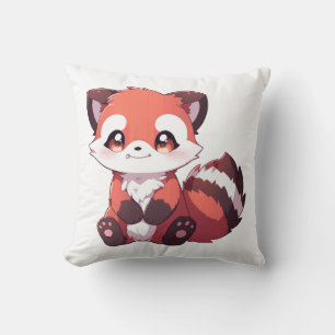 Coussin joli panda roux
