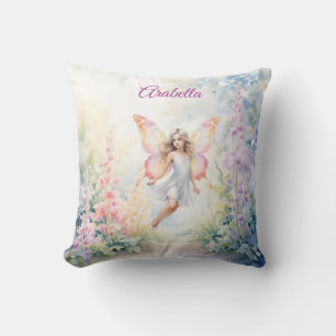 Coussin Joli Pastel Butterfly Fairy in Flower Garden