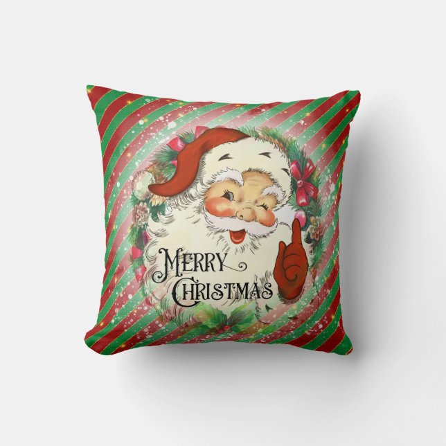 Coussin Joli Père Noël Joyeux Noël Décor (Recto)