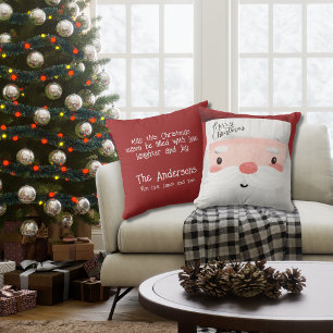 Coussin Joli Père Noël Tout-En-Face Joyeux Noël