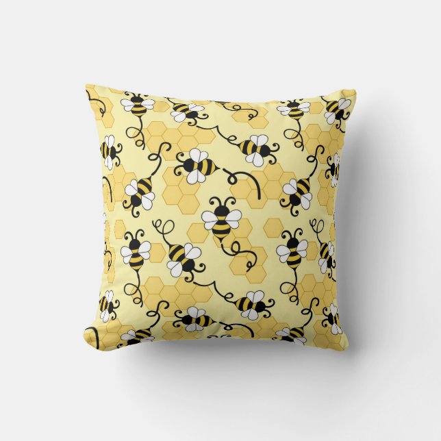 Coussin Joli petit motif abeilles (Recto)