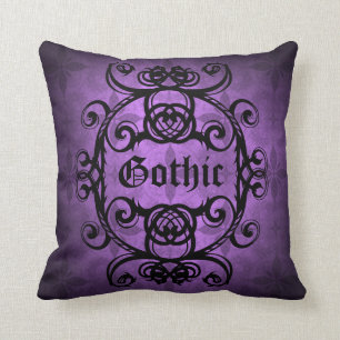 Coussin Joli pourpre et noir victorien gothique élégant