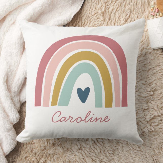 Coussin Joli Rainbow Pink Blue Boho Nom (Couverture)