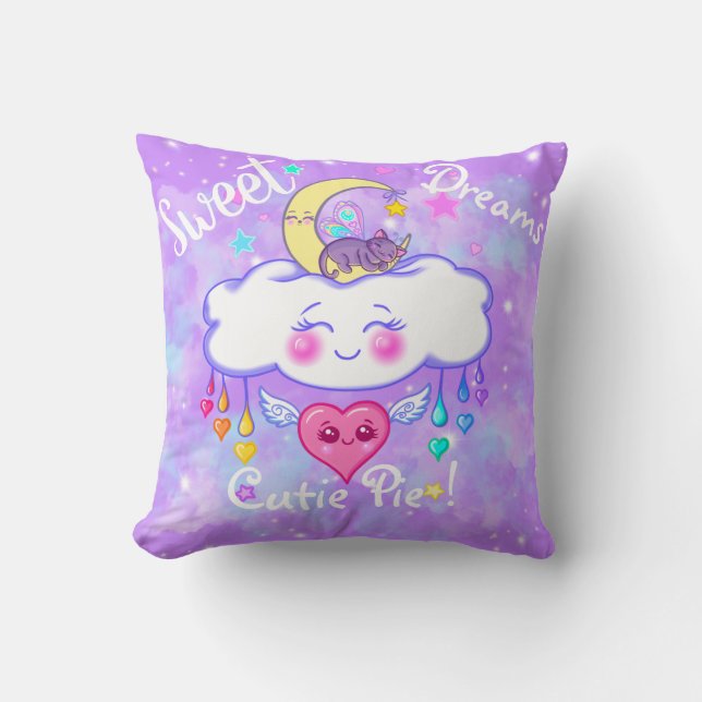 Coussin Joli Rêves sucrés Cutie Pie Kawaii Jeu d'oreiller (Recto)