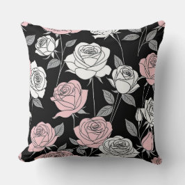 Coussin Joli rose Rose stylisé