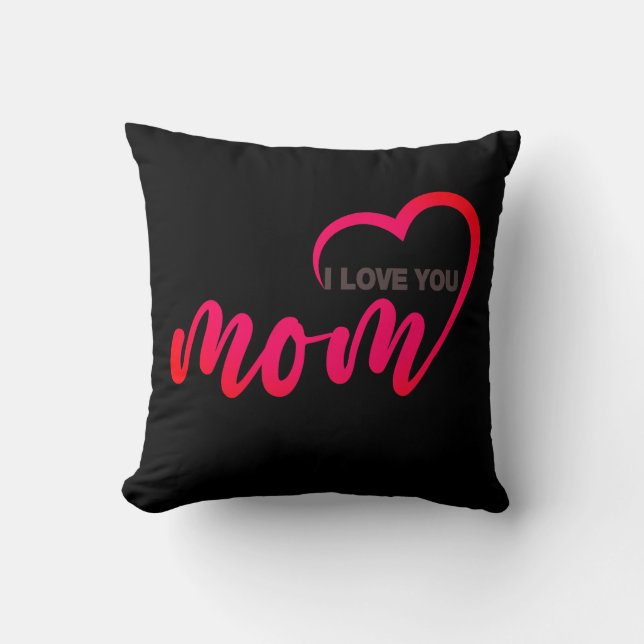 Coussin Joli texte de design Je t'aime Maman pour les mère (Recto)