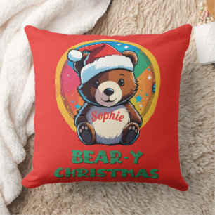 Coussin Jolie adorable Kawaii Chibi Ours de Noël