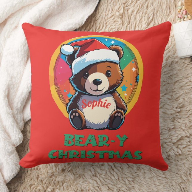 Coussin Jolie adorable Kawaii Chibi Ours de Noël (Couverture)
