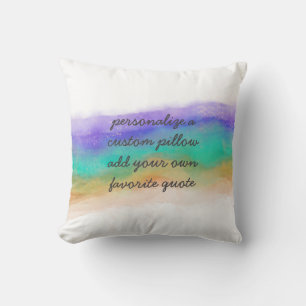 Coussin jolie aquarelle colorée ajouter un devis personnal