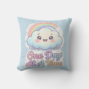 Coussin Jolie couverture nuage Kawaii arc-en-ciel un jour