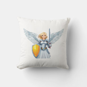 Coussin Jolie femme aux ailes ouvertes d'Angels