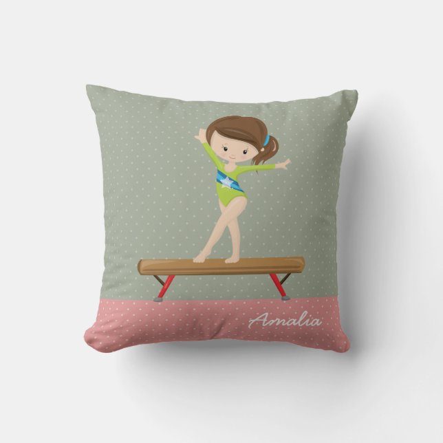 Coussin Jolie fille de gymnastique (Recto)