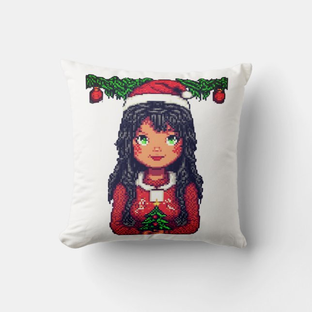 Coussin Jolie fille de Noël (Recto)