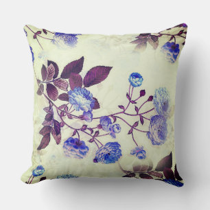 Coussin Jolie fleur violette Imprimer sur vert