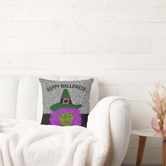 Coussin Jolie Halloween Glam sorcière Parties scintillant  (Canapé)