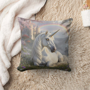 Coussin Jolie Licorne, Château et Arc-en-Ciel 