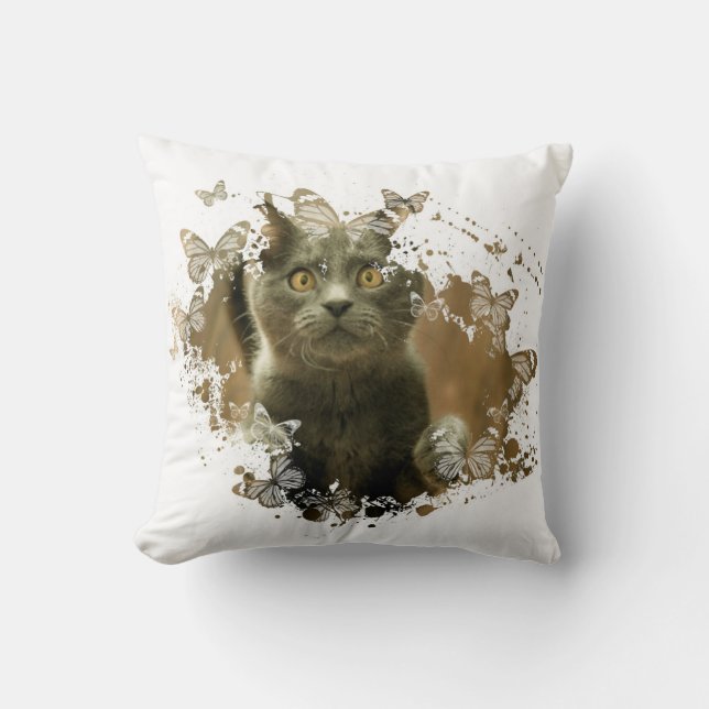 Coussin Jolie oeuvre de chat (Recto)