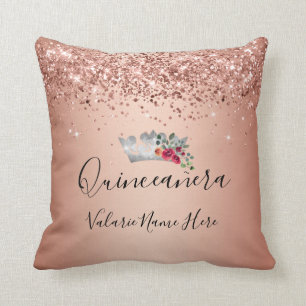 Coussin Jolie Parties scintillant rose Quinceañera Jeu d'